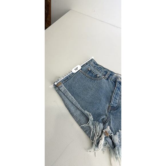 super down cut off button fly jean shorts size 26 - Picture 4 of 9